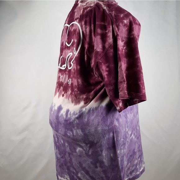 Ivory Ella tie dye cotton Save the Elephants purple white size L short sleeve - Picture 4 of 11